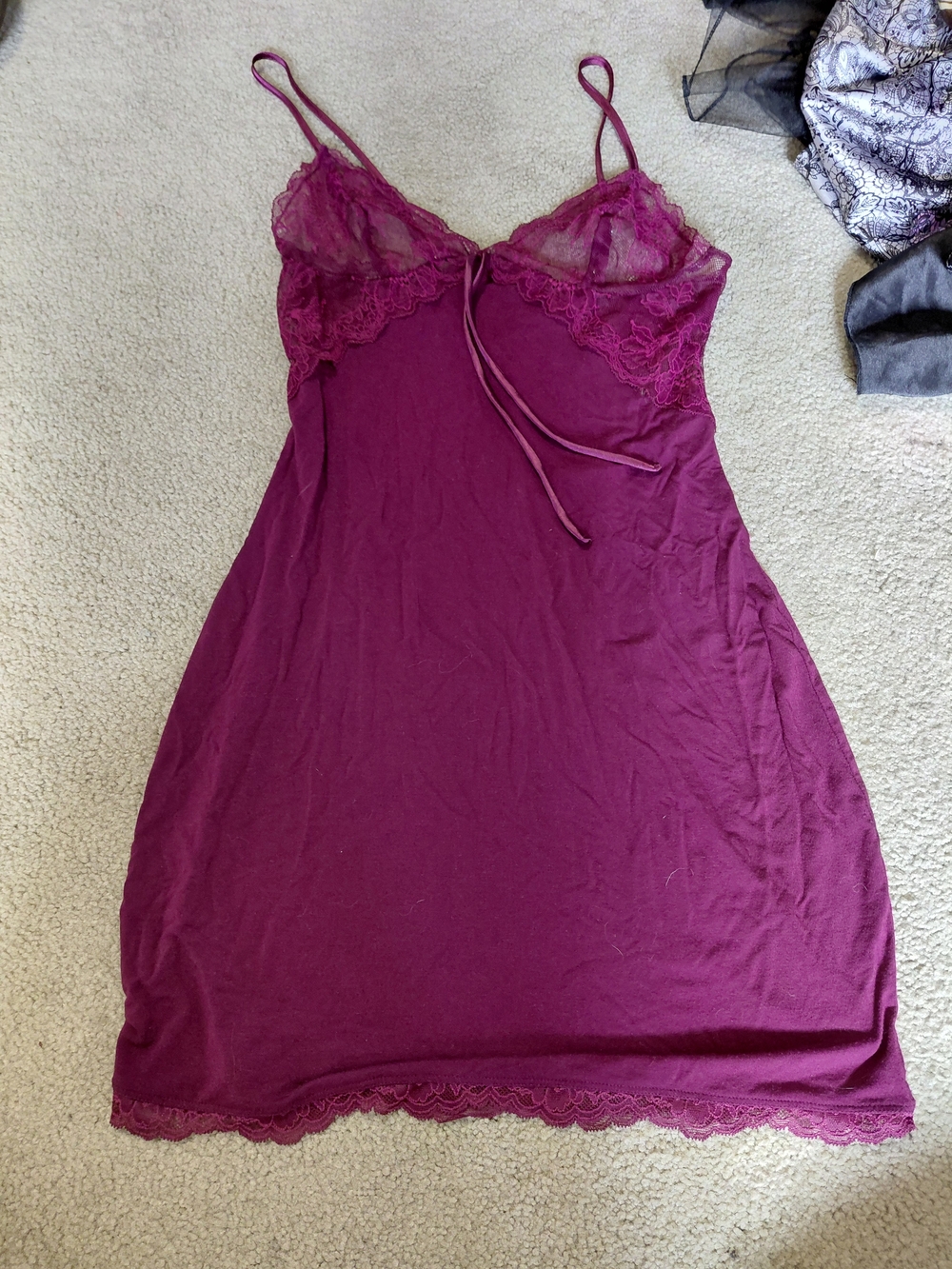 Victoria's Secret Plum Lace-Trim Slip Chemise